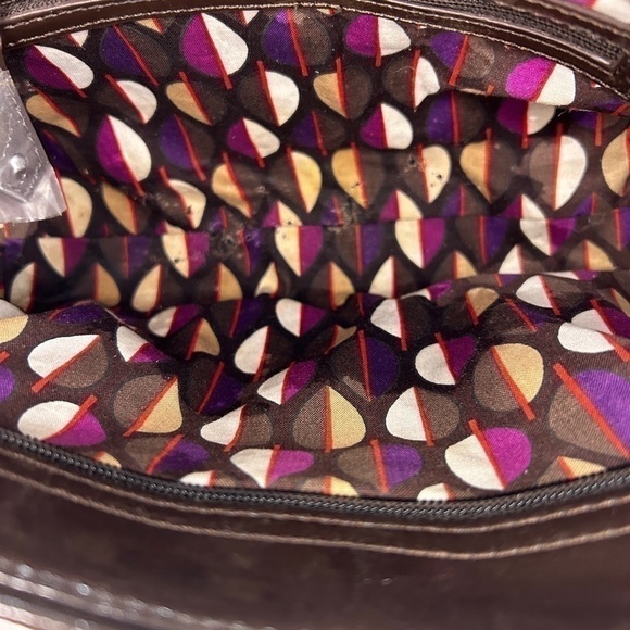 Vera Bradley Crossbody Handbag Espresso Brown Trapeze Microfiber Quilted RETIRED - Picture 8 of 9